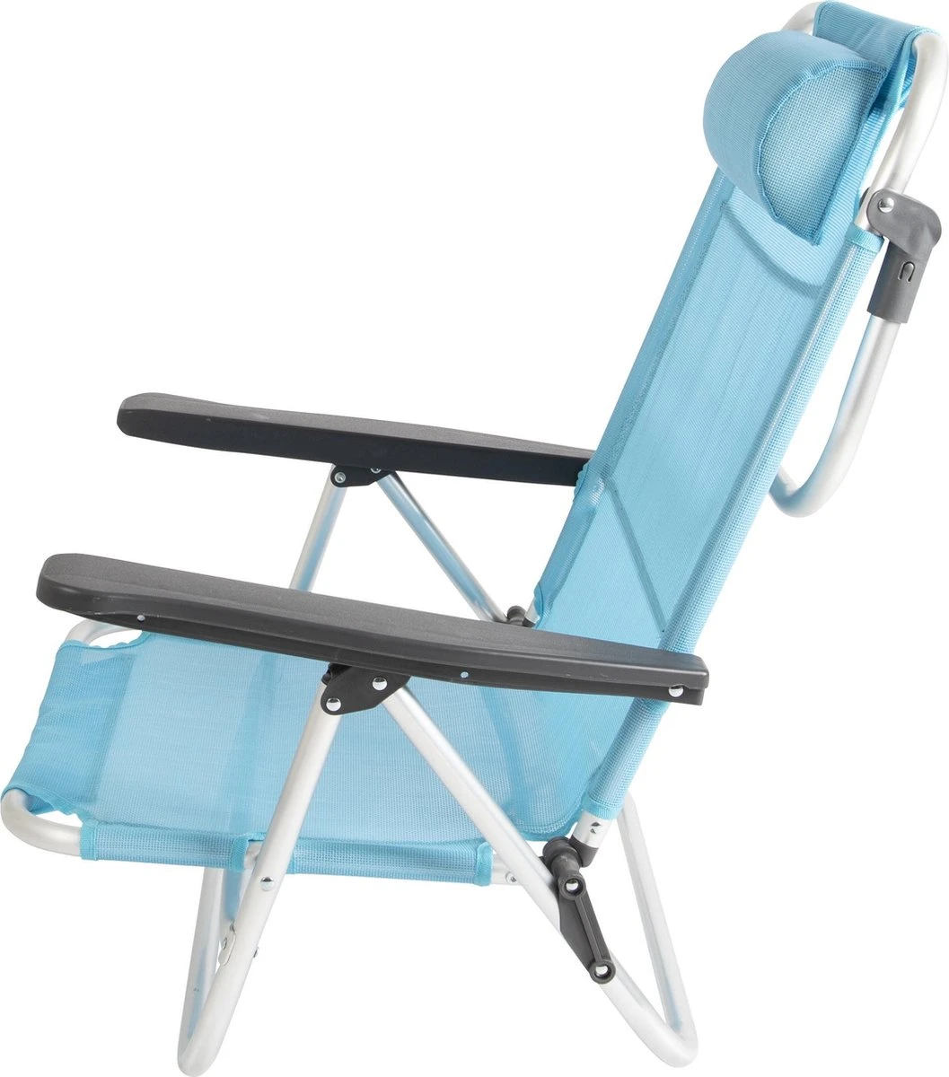 Bo-Camp Beach Chair - Monaco - Aluminium - Blauw - Afbeelding 6