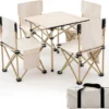 Merkloos Camping Tafel Met Stoelen - Inklapbaar - Camping Set - Kamperen - Outdoor - Lichtgewicht