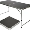 Aluminium Kampeertafel 120x60cm - Campingtafel Inklapbaar - 3-voudig Verstelbare Vouwtafel Antraciet