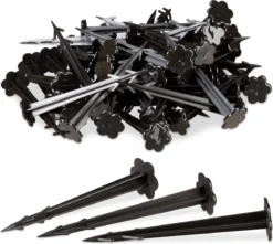 Relaxdays Grondzeilpen Kunststof - 100 Haringen - Grondpen Tuinzeil - Grondharing Set