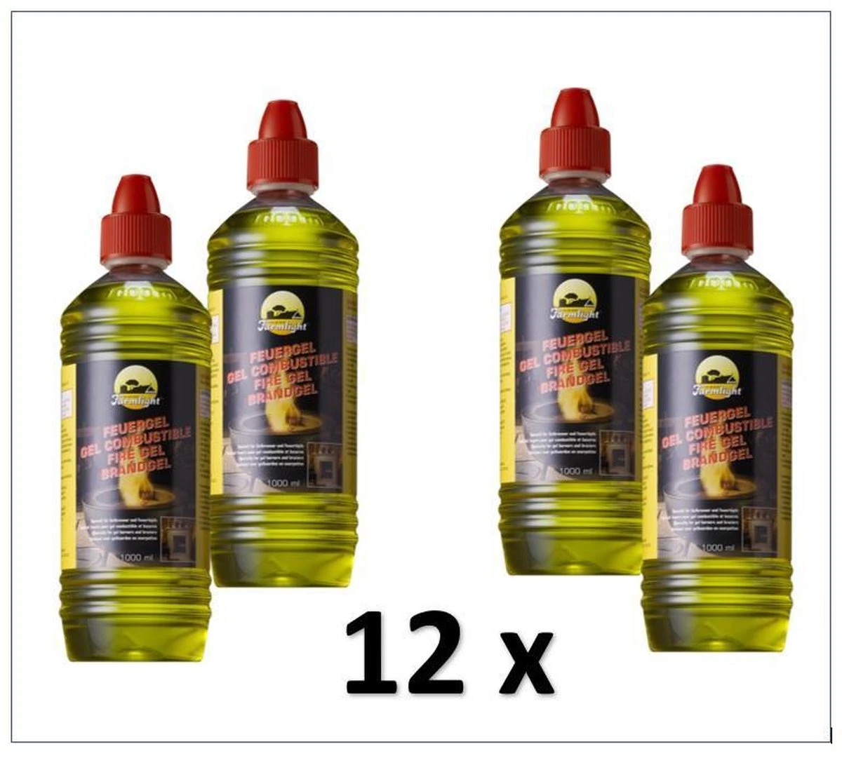 Merkloos 12 Flessen Brandgel Farmlight| Brandpasta Farmlight - Afbeelding 3