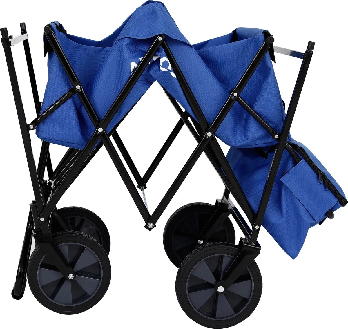 AREBOS Handwagen Vouwbare Dak Handwagen Vouwbare Trolley Uitrustingswagen Blauw - Afbeelding 12