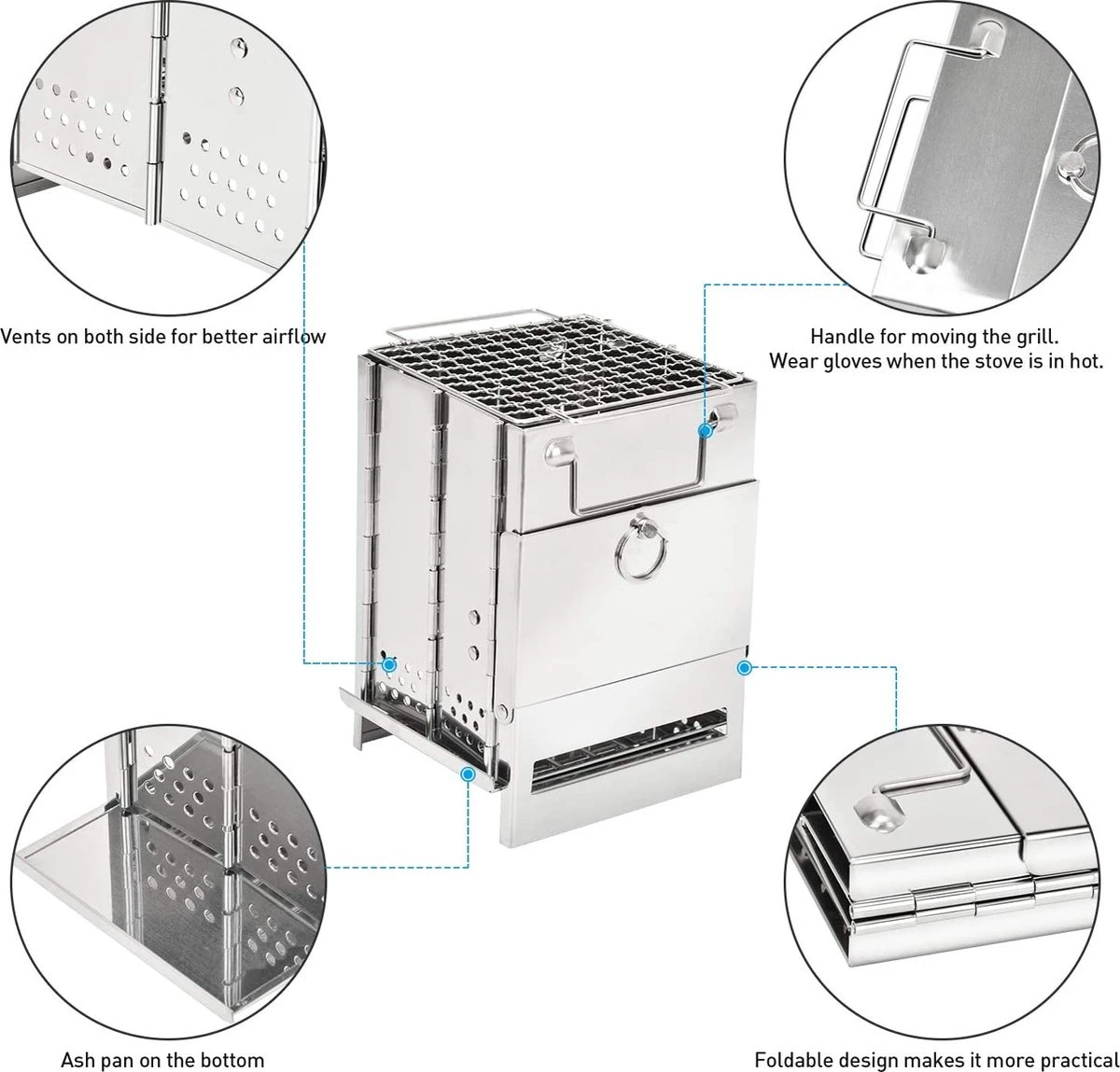 House Of Husk Draagbaar Houtkachel Voor Kamperen - Klein Camping Oven - Kampeer Kachel - Camping Kooktoestel - Camping Accessoires - Afbeelding 3