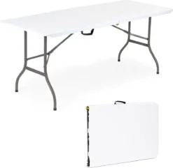 Inklapbare Tafel - Opklaptafel - 180x70x73,5 Cm - Wit