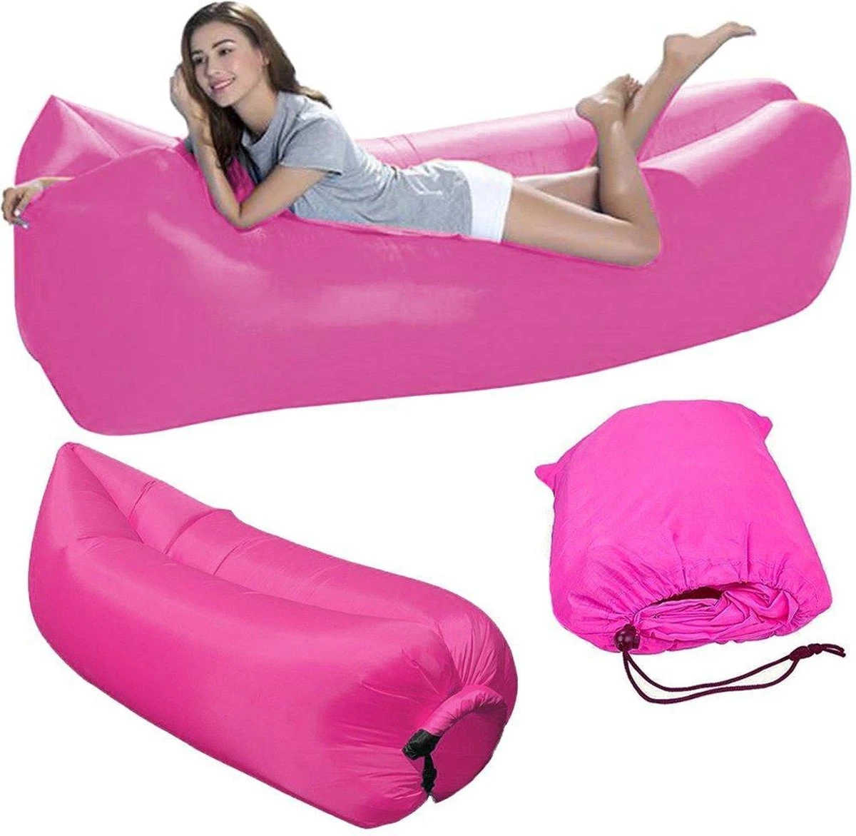 Air Lounger - Lucht Lounger Sofa Matras Roze- Zwembad- Strand- Luchtbed Airlounger - Afbeelding 2