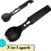 Lynnz® Spork 7 In 1 - Camping Bestek - Campingbestek - Campingservies - Reisbestek - Bestek To Go - Jachtmes - Rambomes