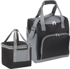 Basis Sterke Koeltas Set - 25 + 10 Liter - Lunchtas - Geïsoleerde Koeltassen - Picknicktas - Coolerbag - Zwart