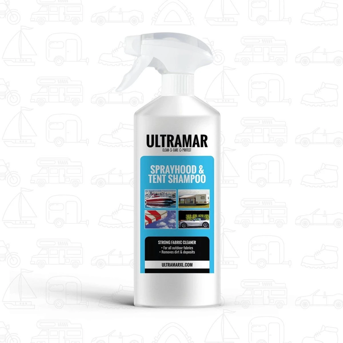 Ultramar - Sprayhood & Tent Shampoo - 1L - Tentdoekreiniger - Voor Bootkap, Tent, Cabriodak, Zonwering - Tentonderhoud - Bootonderhoud - Schoonmaakmiddel - Afbeelding 9