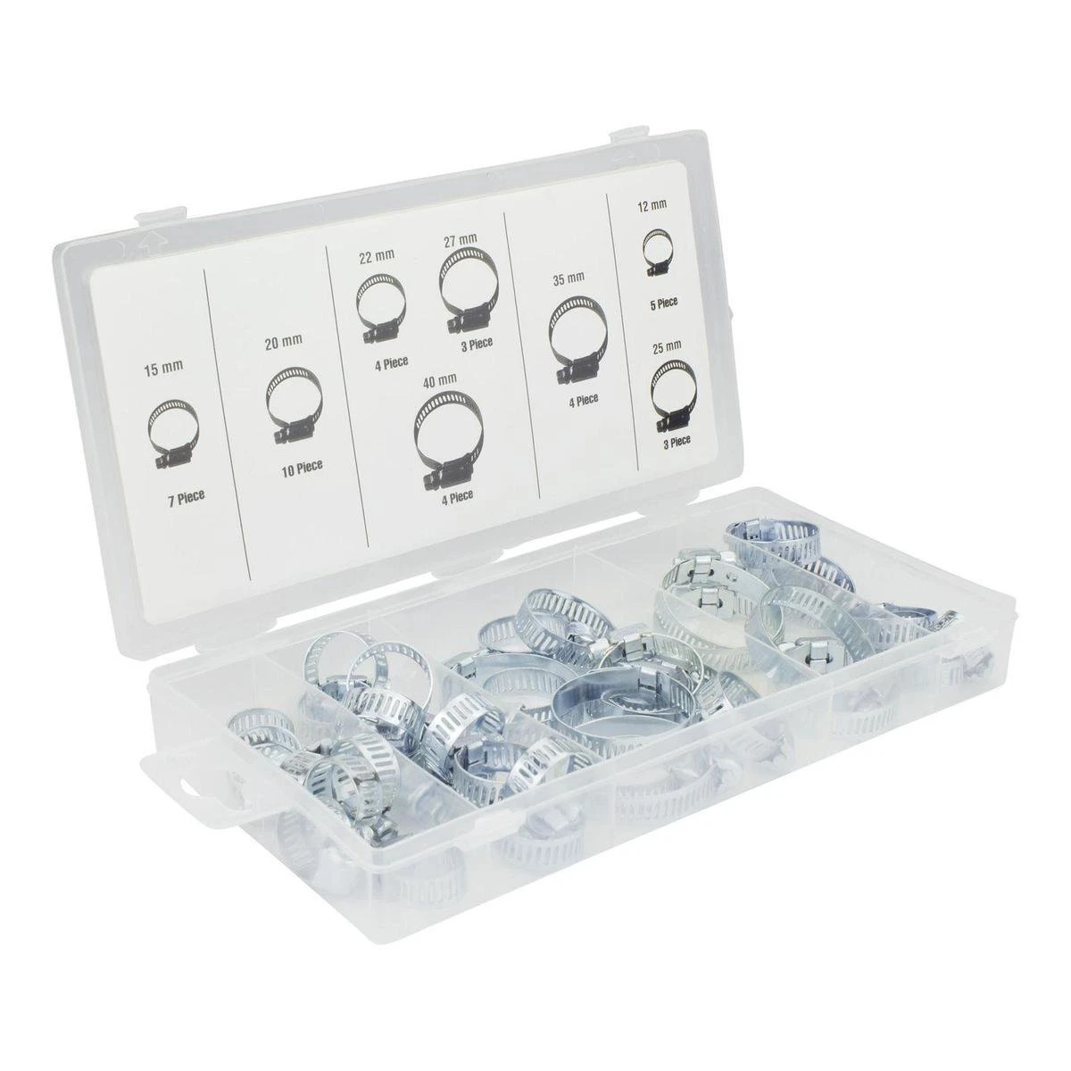 Benson Slangenklemmen Set 40 Delig – 8 Verschillende Formaten – Zilverkleurig - Afbeelding 4