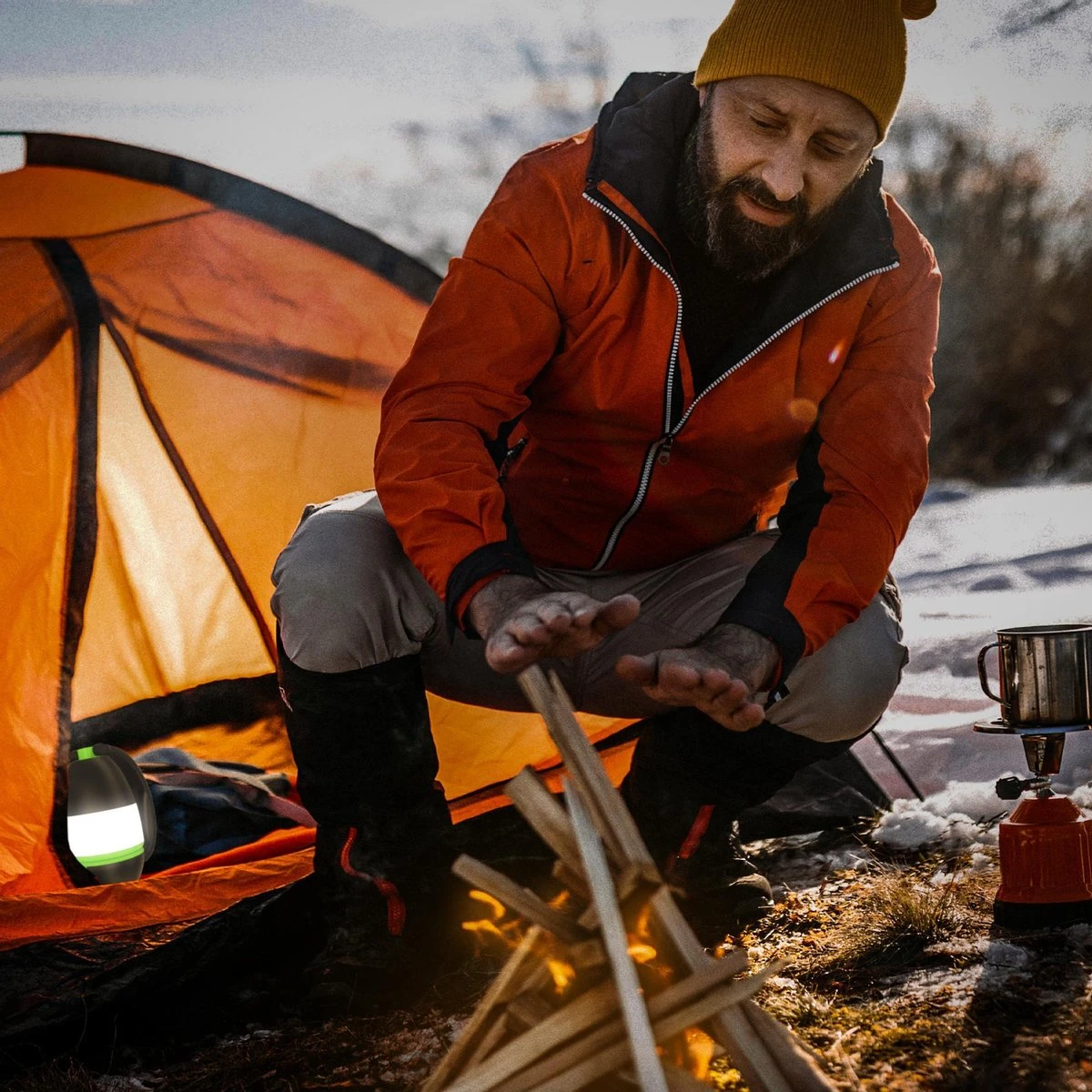 B.K.Licht - LED Kampeerlamp - Zaklamp - 3 In 1 Zaklantaarn Voor Kinderen - Tafellamp - Tentlamp - Opvouwbaar - Zwart Groen - 140 Lumen - IP20 - Afbeelding 7