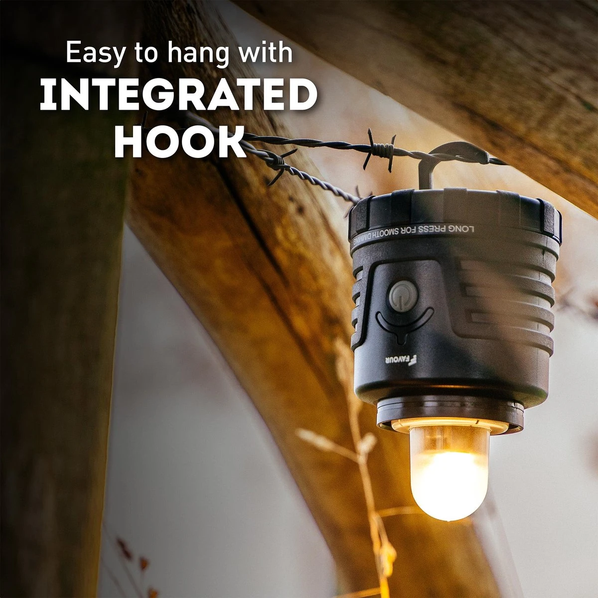 Favour L0434 Camping Lamp LED, 1105 Lumen, IP64, Waterdicht, Draagbare Kampeerlamp, Tentlamp, Schokbestendig, 4 Verschillende Lichtmodi Inclusief Kaarslicht-modus, Afneembaar Deksel & Compact Formaat - Afbeelding 3