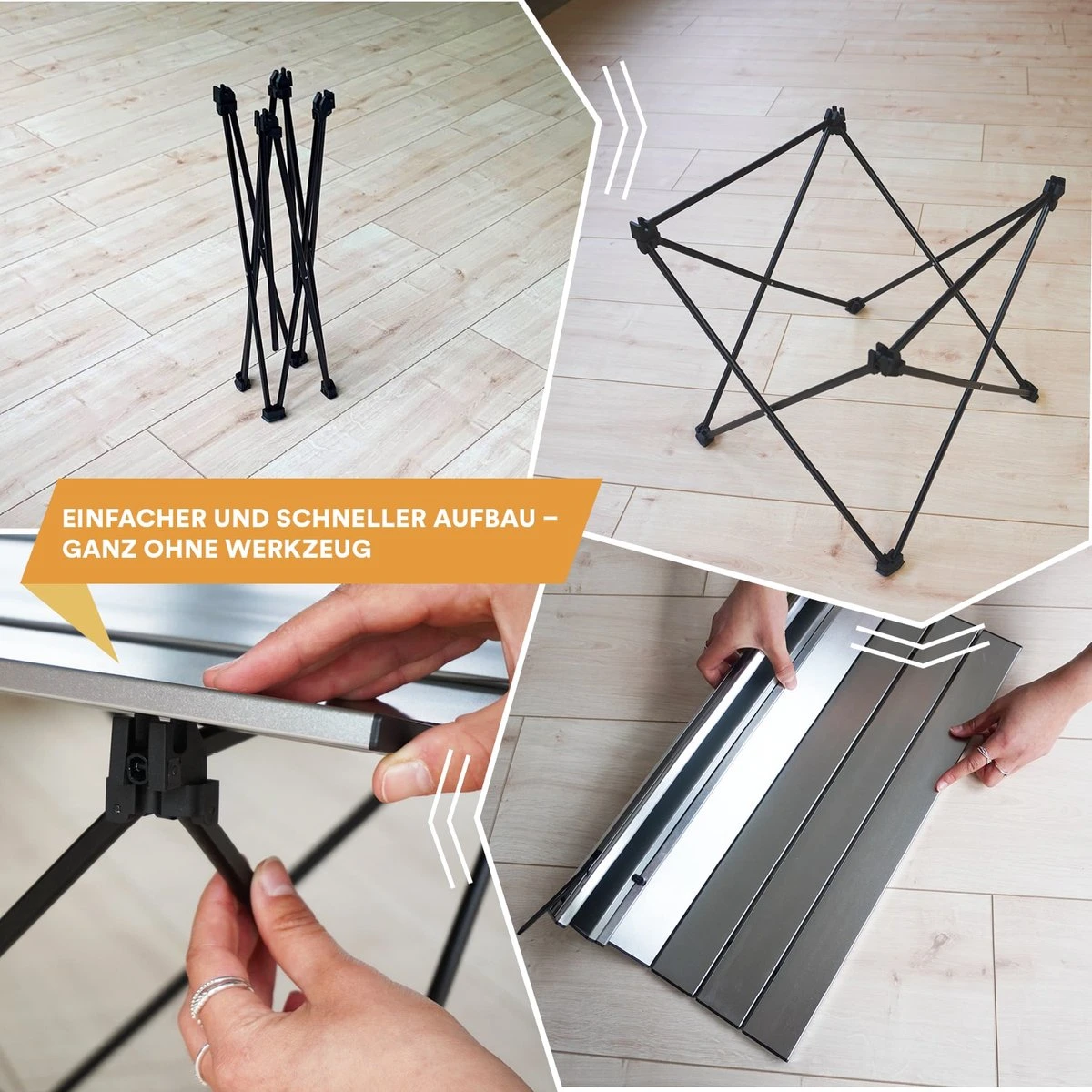 Skandika Ruka S Kleine Campingtafel – Campingtafels - Aluminium Campingtafel, Opvouwbaar, Zeer Licht, Eenvoudig Te Monteren, Stabiele Standaard - Opvouwtafel Voor Kamperen, Tenten Wandelen, Reizen, Thuis, Tuin – Tot Max. 20 Kg. - Grijs - Afbeelding 2