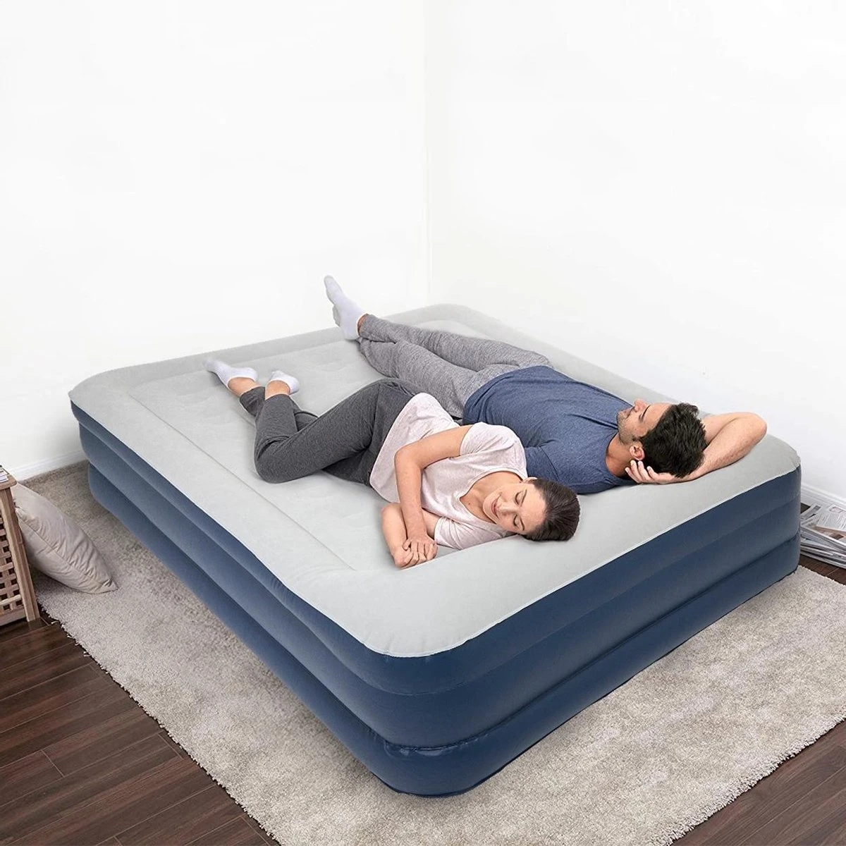 LifeGoods Luchtbed - 2 Persoons - Met Ingebouwde Pomp - Incl. Draagtas En Reparatiekit - Afbeelding 9