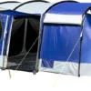 Skandika Montana 8 Sleeper Tent – Tunneltent – 8 Persoons Familietent - Campingtent – Sleeper Technology (2 Tot 4 Extra Donkere Slaapcabines) – Ingenaaide Tentvloer - Muggengaas – 700 X 310 X 200 Cm (LxBxH) – 5000mm Waterkolom – Kamperen – Blauw/wit