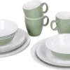 Bo-Camp Servies - Campingbord - 100% Melamine - 16-delig - Groen
