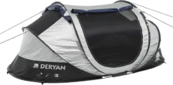 Deryan Cocoon Pop Up Tent - Luchtbed - Luchtpomp - 4 Persoons - Zilver