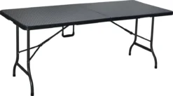 ERRO Vouwtafel - Wickerlook - 180x74cm - Zwart