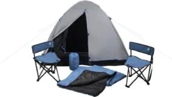 MaxxSport Camping Set - 2 Persoons - Tent + Slaapzakken + Campingstoelen - 200x190x120cm