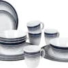 Bo-Camp - Servies - Classic - 16-Delig - Wit/Navy
