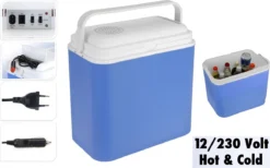 Excellent Cool Solutions - Draagbare Koelbox - Met Verwarm Functie - Blauw/wit - 24 Liter - 12V & 230V