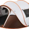 Fly Lab Luxe Pop Up Tent - Kampeer Tent - Grijs/Oranje - 4 Persoons