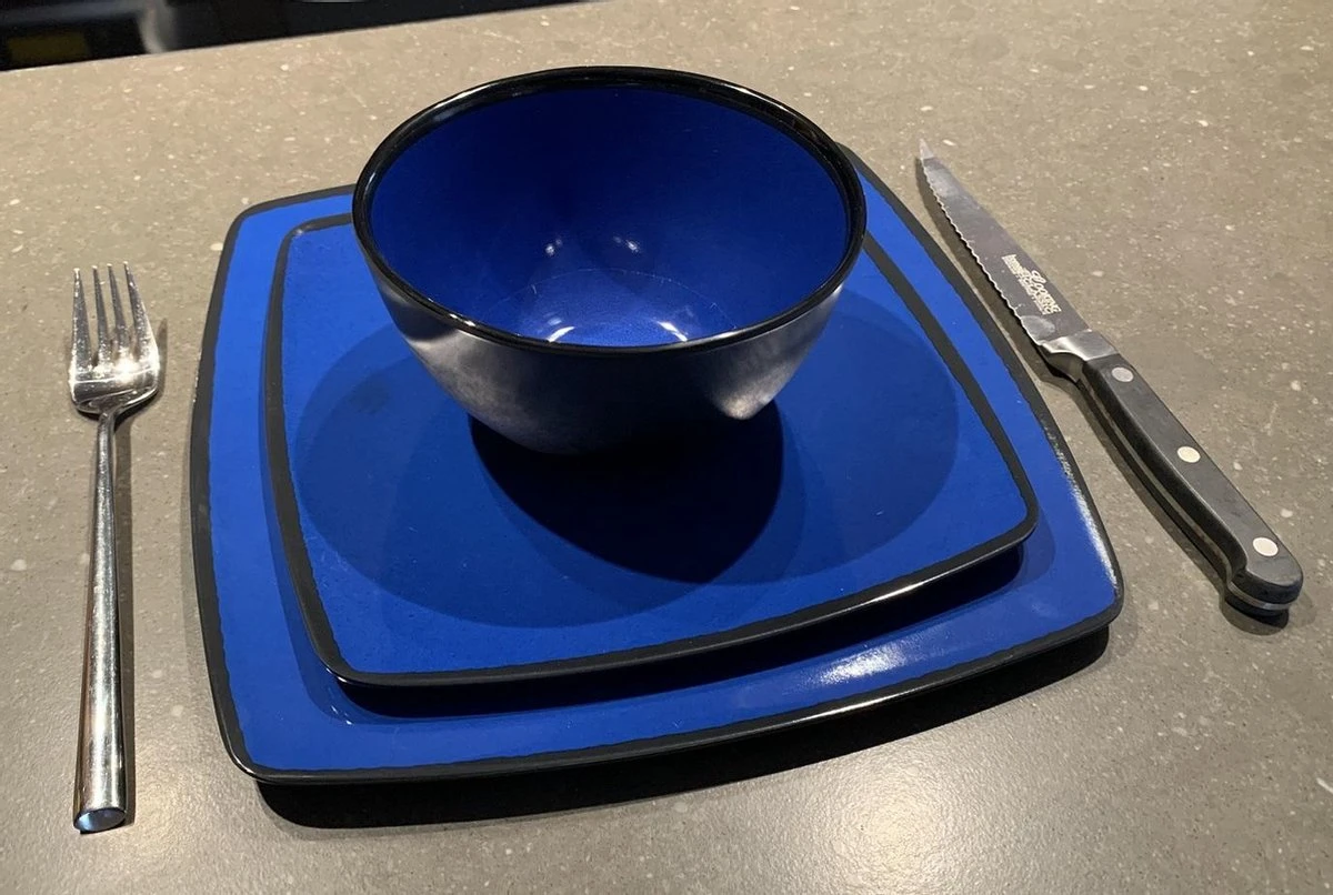 Camping Servies - 12 Delig – 100% Melamine Servies Set – Campingservies – Melamine Servies - Blue Ocean - Afbeelding 6