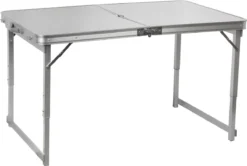 Capture Outdoor, "Camp6 AL-120L" Luxe Inklapbare Stabiele Kampeertafel, Voor 6 Personen, Aluminium, 70x120cm, Aluminium Vierkante Poten, In De Hoogte Regelbaar, Inklapbaar In Een Draagbare Koffer Formaat, Met Steun Voor Parasol, …