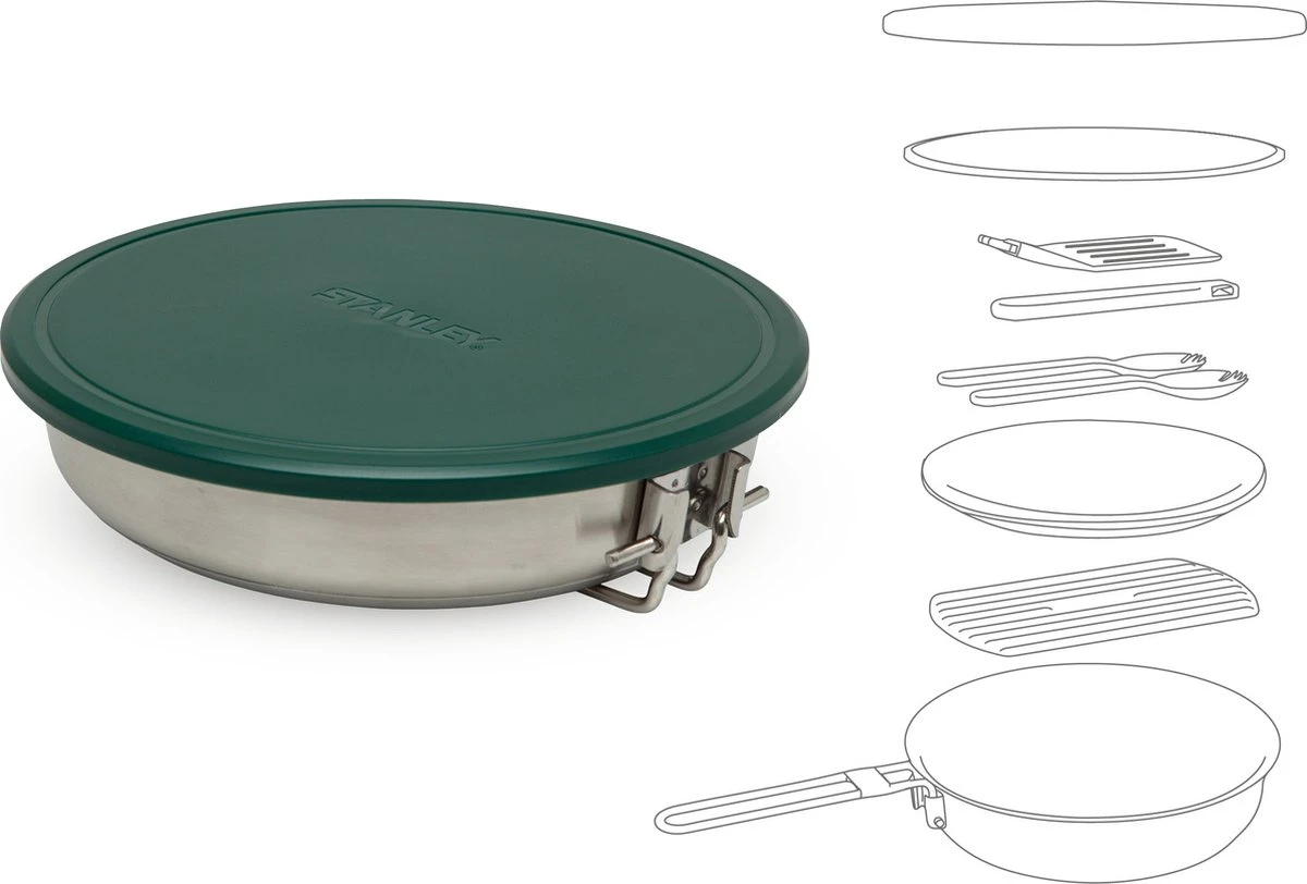 Stanley The All-In_One Fry Pan Set 1 L - Campingkookset - Stainless Steel - Afbeelding 6