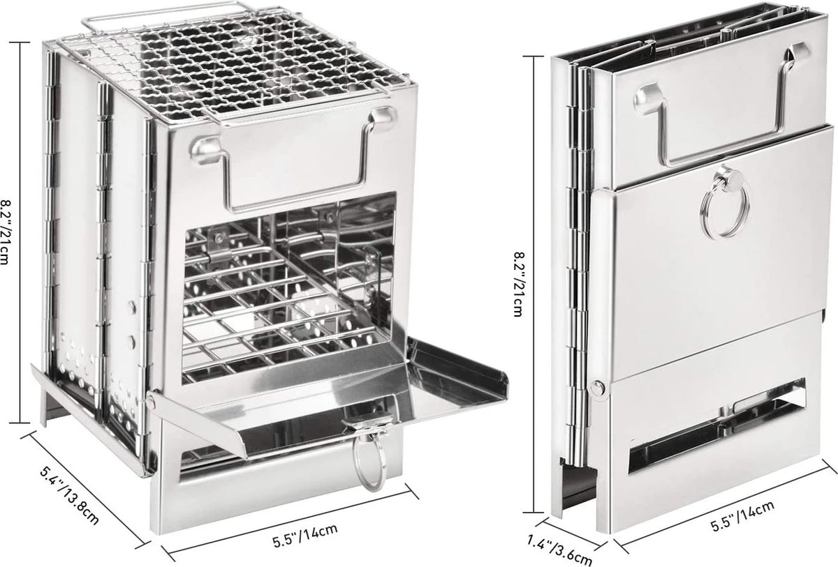 House Of Husk Draagbaar Houtkachel Voor Kamperen - Klein Camping Oven - Kampeer Kachel - Camping Kooktoestel - Camping Accessoires - Afbeelding 4