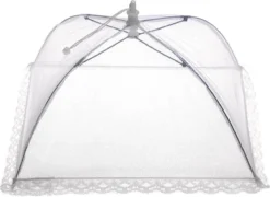 Merkloos Opvouwbaar Vliegennetje / Vliegenkapje 45 X 45 Cm - Hoogte 20 Cm