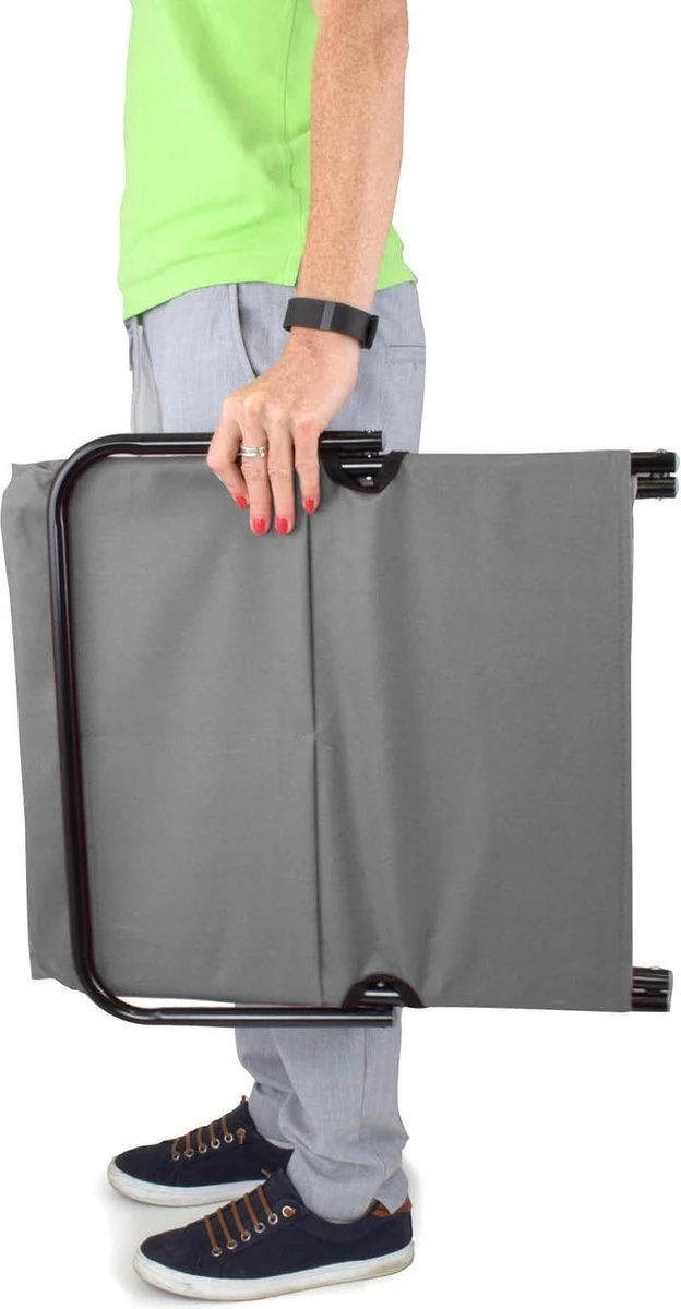 Strandmat Opvouwbaar Met Schouderband - Strandstoel Grijs 145x47x52 - Afbeelding 5