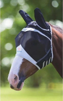 Shires Vliegenmasker Ears - Zwart - Pony