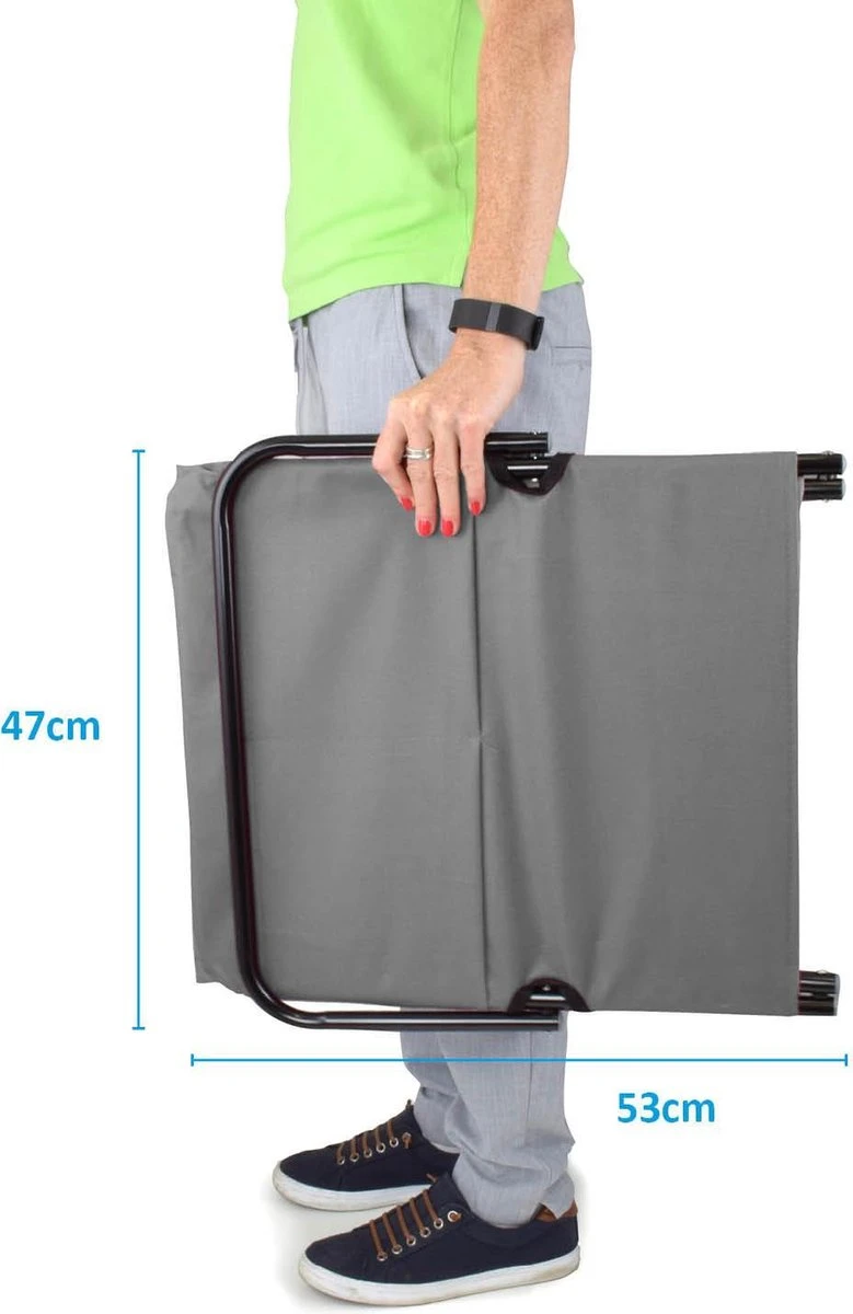 Strandmat Opvouwbaar Met Schouderband - Strandstoel Grijs 145x47x52 - Afbeelding 6