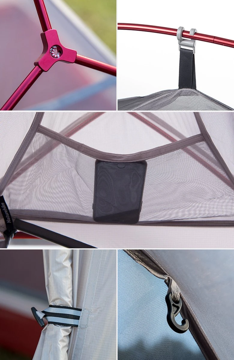 Cloud Up 3 Upgraded - Naturehike® - Tent 3 Persoons - Lichtgewicht Tent - Incl. Grondzeil - 20D 4000MM - Outdoor Kampeertent - Waterdicht - Hiking & Wandelen - Afbeelding 4