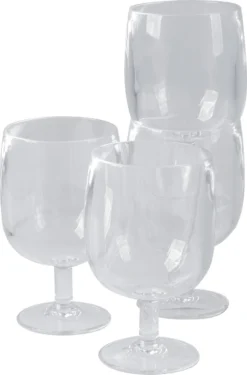 Bo-Camp Wijnglas - Campingglas - Kunststof - Nestbaar - 4 Stuks - 250 Ml