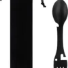 Luverno® - Spork - Incl. Bescherm Hoes - RVS - Bestek To Go - Reisbestek - Keukengadget - 5 In 1 Camping Bestek - Zwart